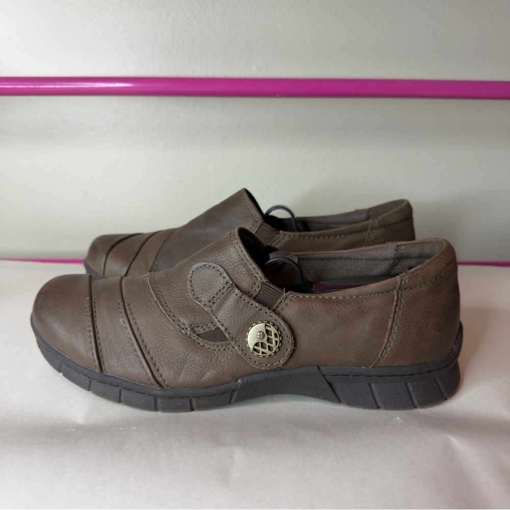 Earth Origins Naya Brown Leather Loafers Sz 8 Womens